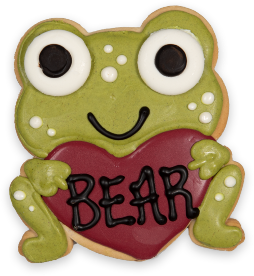 Three Dog Bakery Personalized Frog Cookie