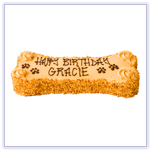 Celebration Cakes for Dogs - Bone Shaped Personalized Cake
