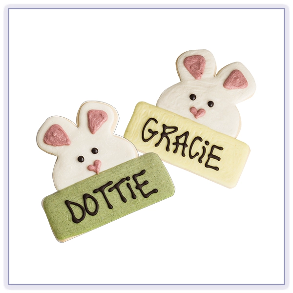 Three Dog Bakery - Fresh Baked Personalized Easter Bunny Cookies for Dogs