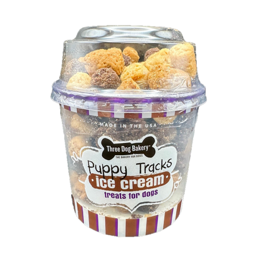 Three Dog Bakery's Bakery Exclusive Packed Treats for Dogs - Puppy Tracks Ice Cream